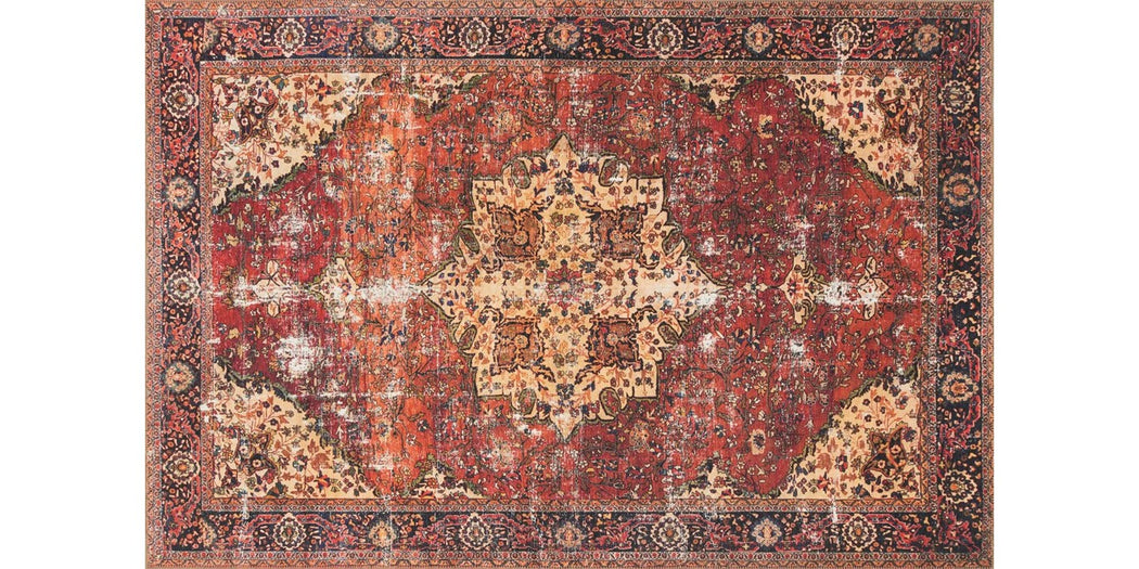 Loren Rug | Red & Navy