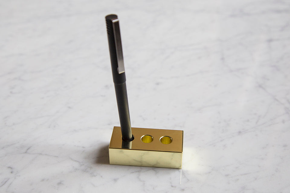 Brass Brick Pen Holder