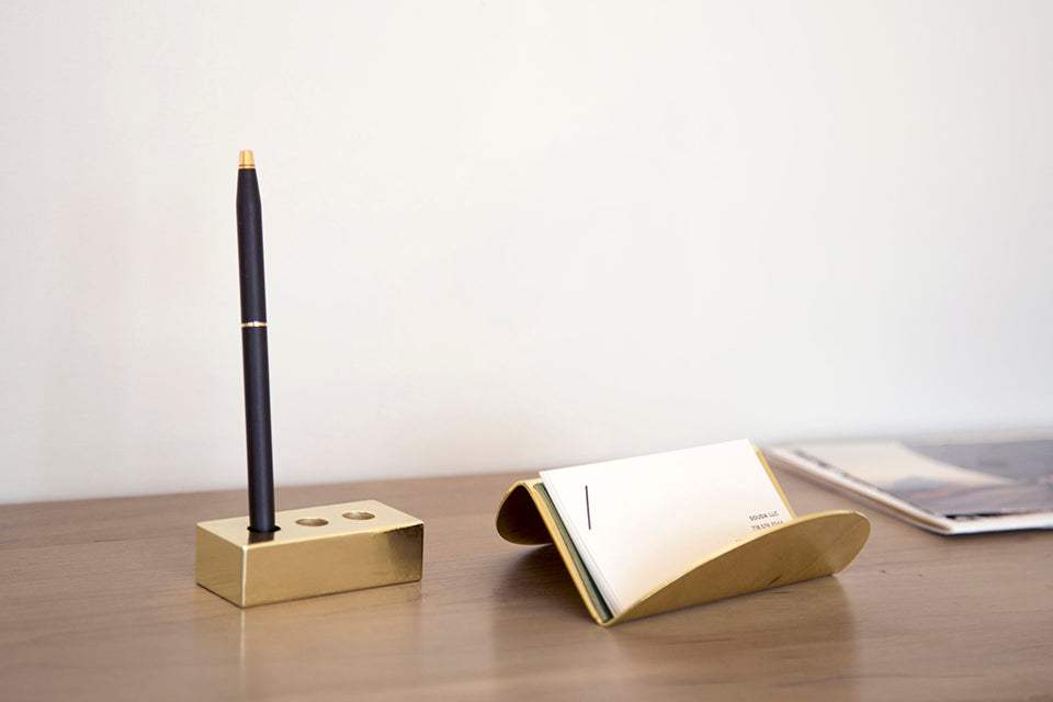 Brass Brick Pen Holder