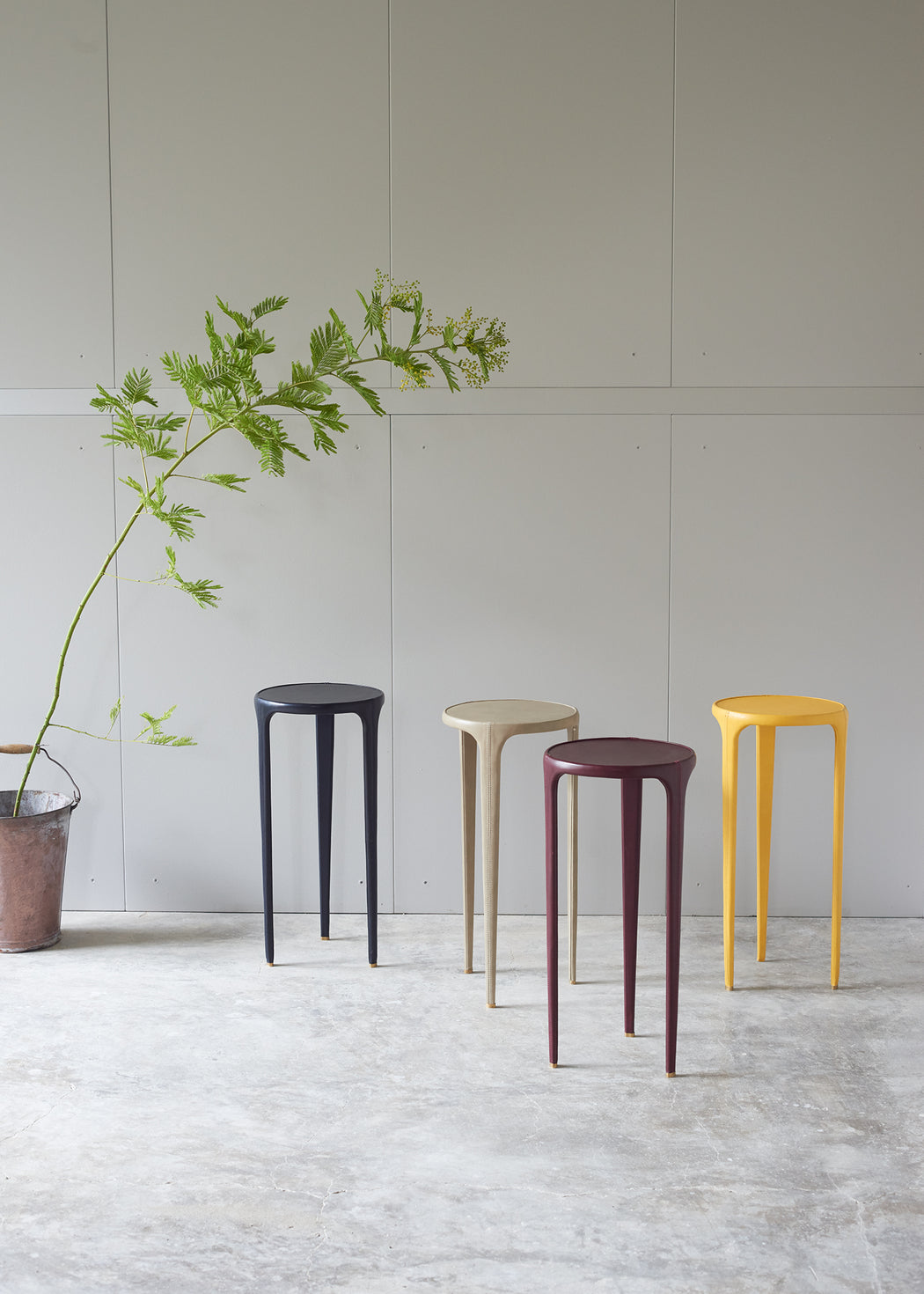 Wisp Leather Side Table (9 Colors)
