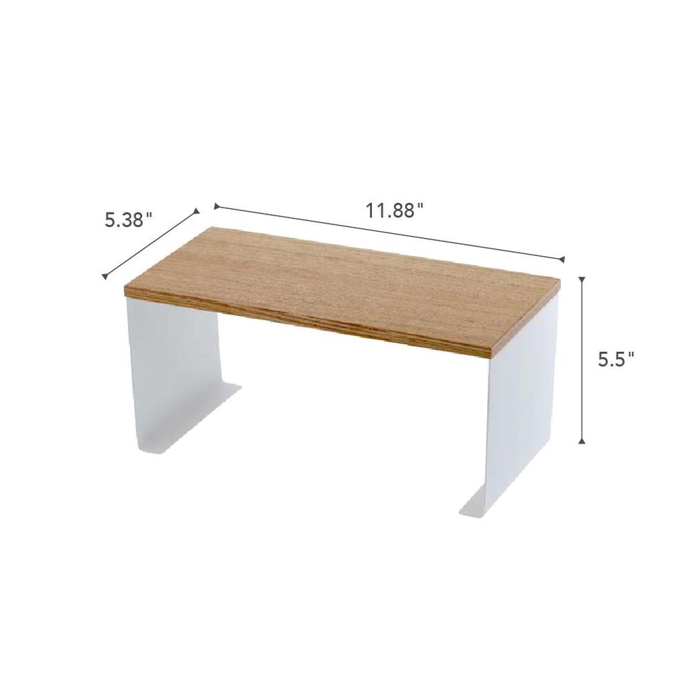 TOSCA Woodtop Stackable Shelf | White Steel + Wood