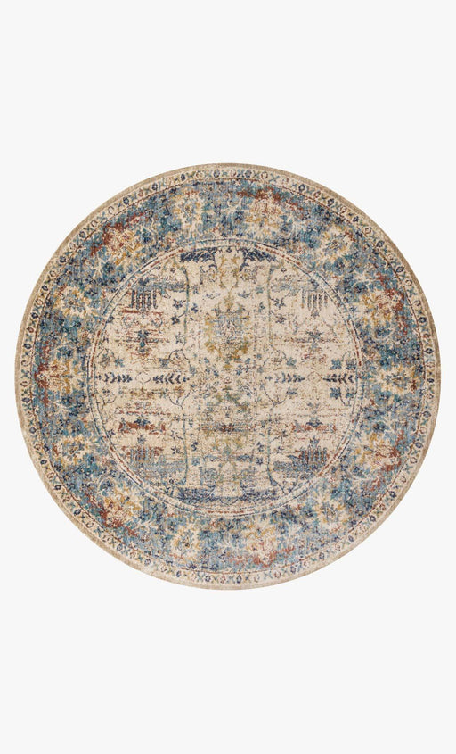 Anastasia Round Rug | Sand & Light Blue