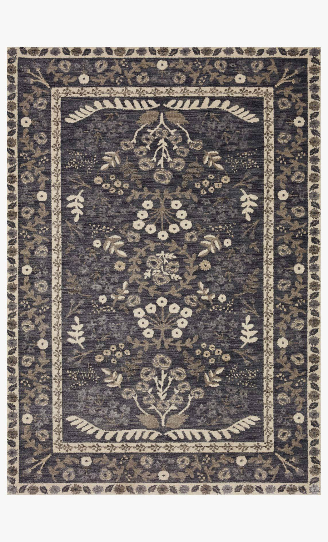Fiore Florence Rug | Charcoal & White