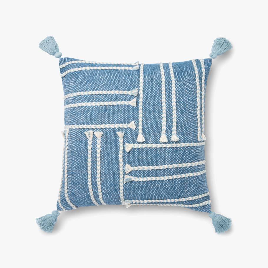 Blue & White Braid Pillow