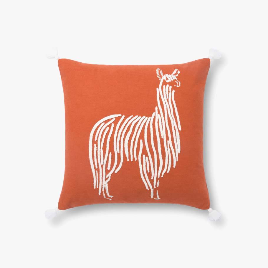 Orange Lama Pillow