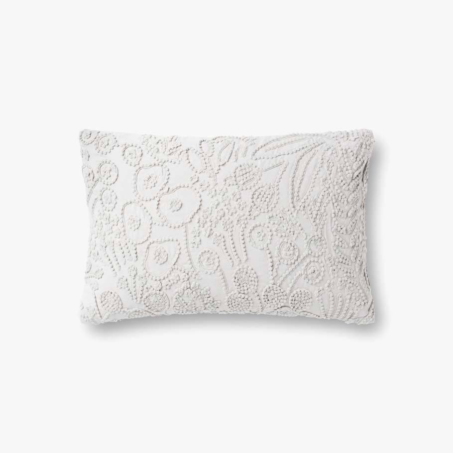 Grey Botanical Pattern Texture Pillow
