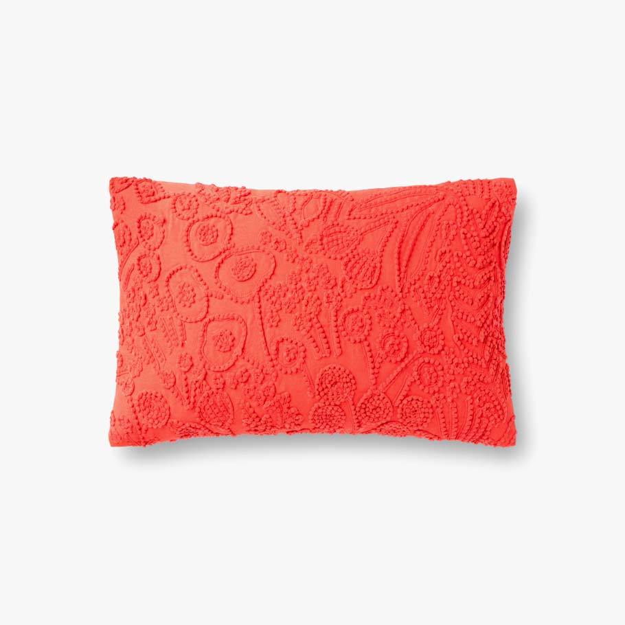 Red Botanical Pattern Texture Pillow