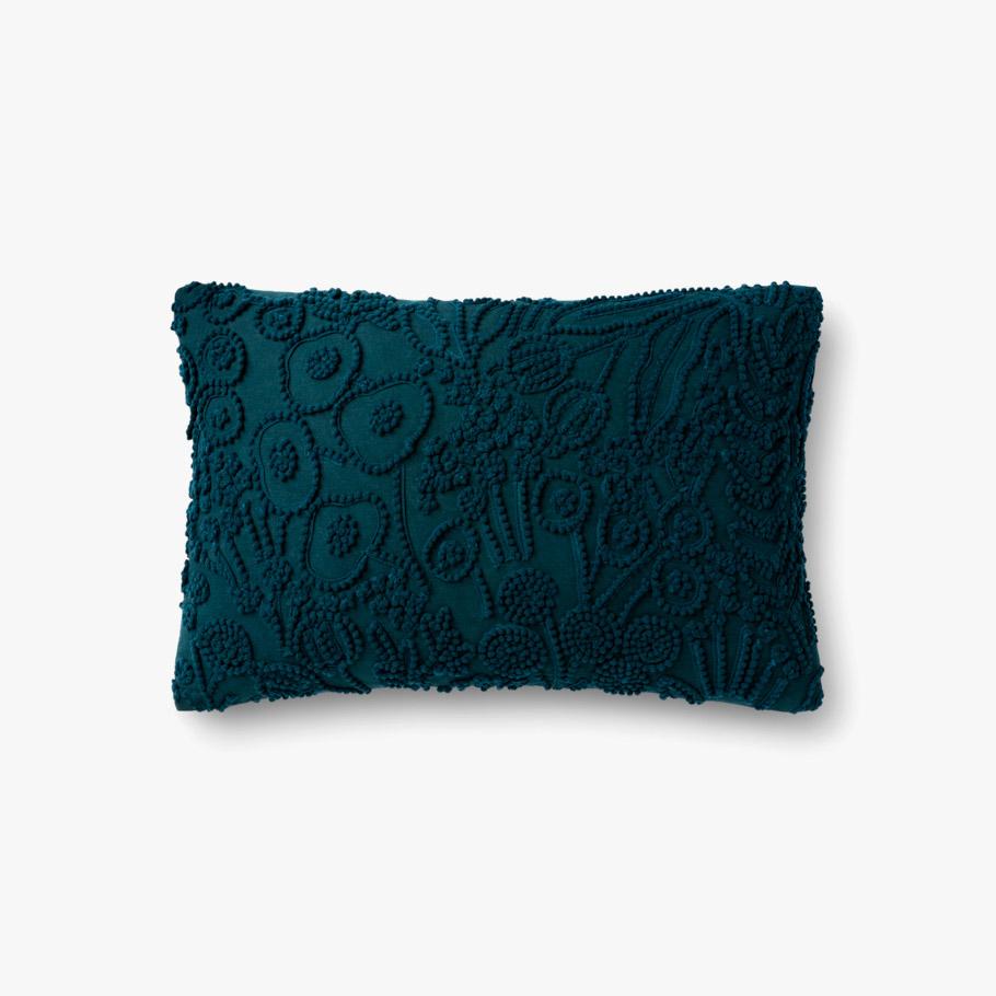 Turquoise Botanical Pattern Texture Pillow