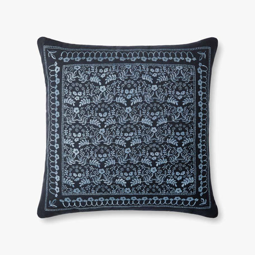 Navy Romantic Floral Pattern Pillow