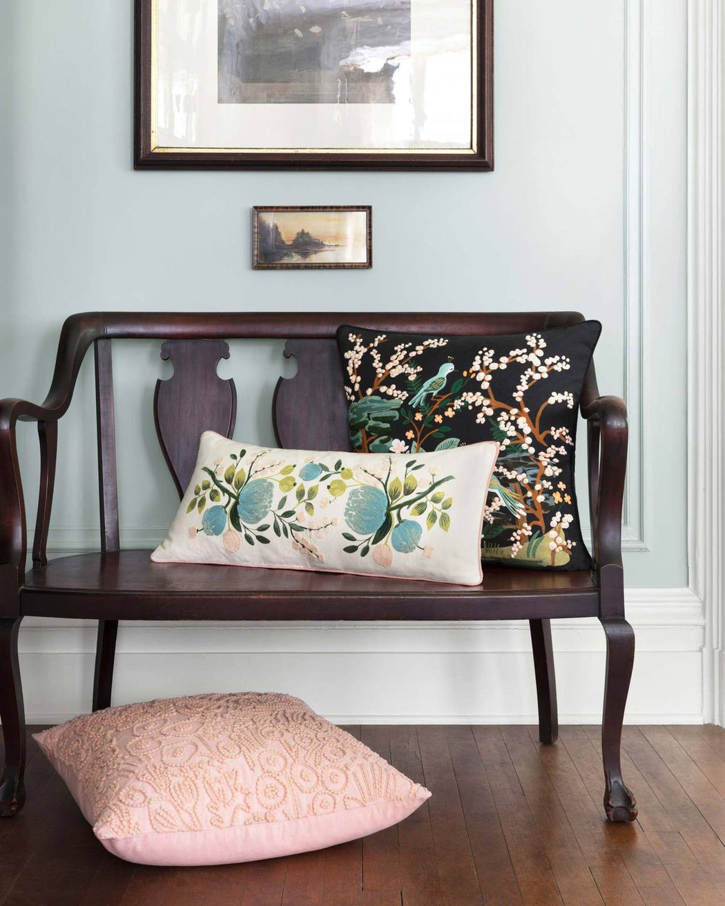 Mint Peony Pillow