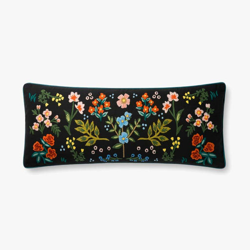 Black Wildflower Pillow