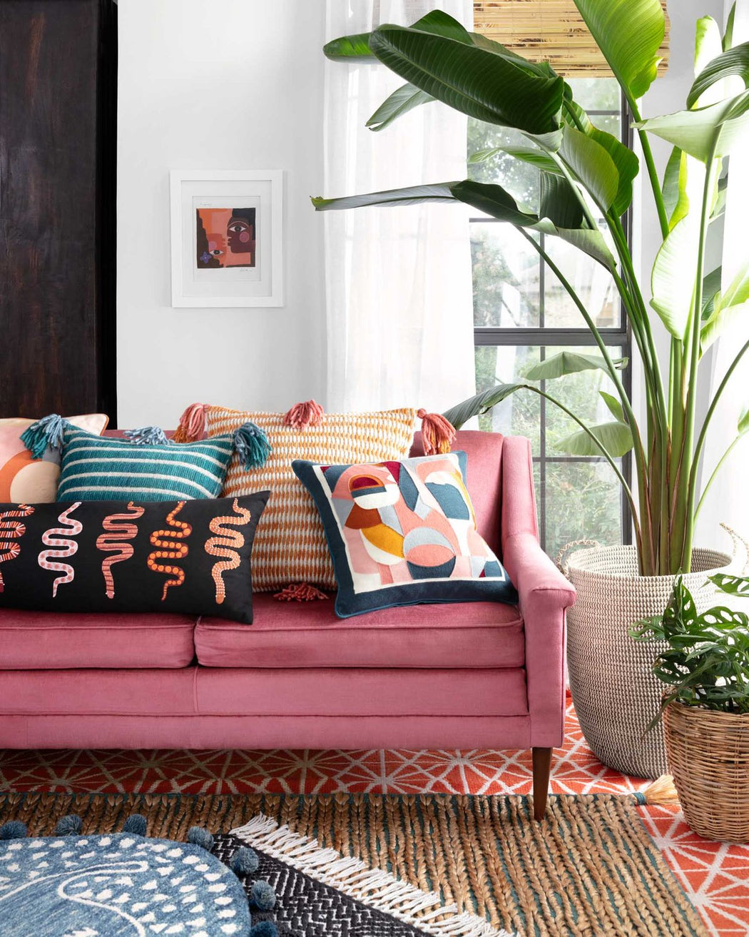 Graphic Teal Pillow