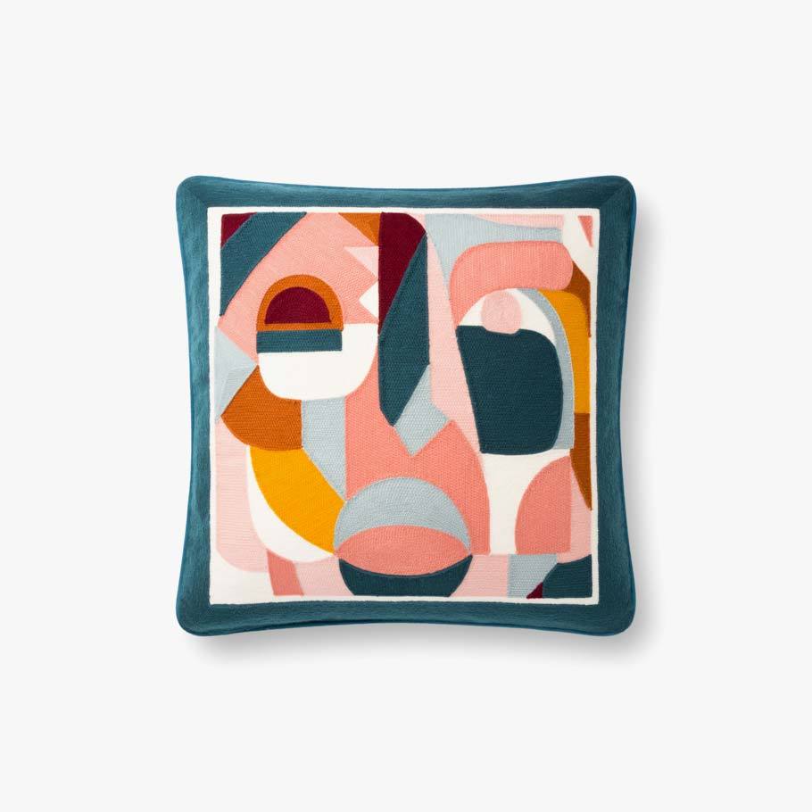 Graphic Teal Pillow