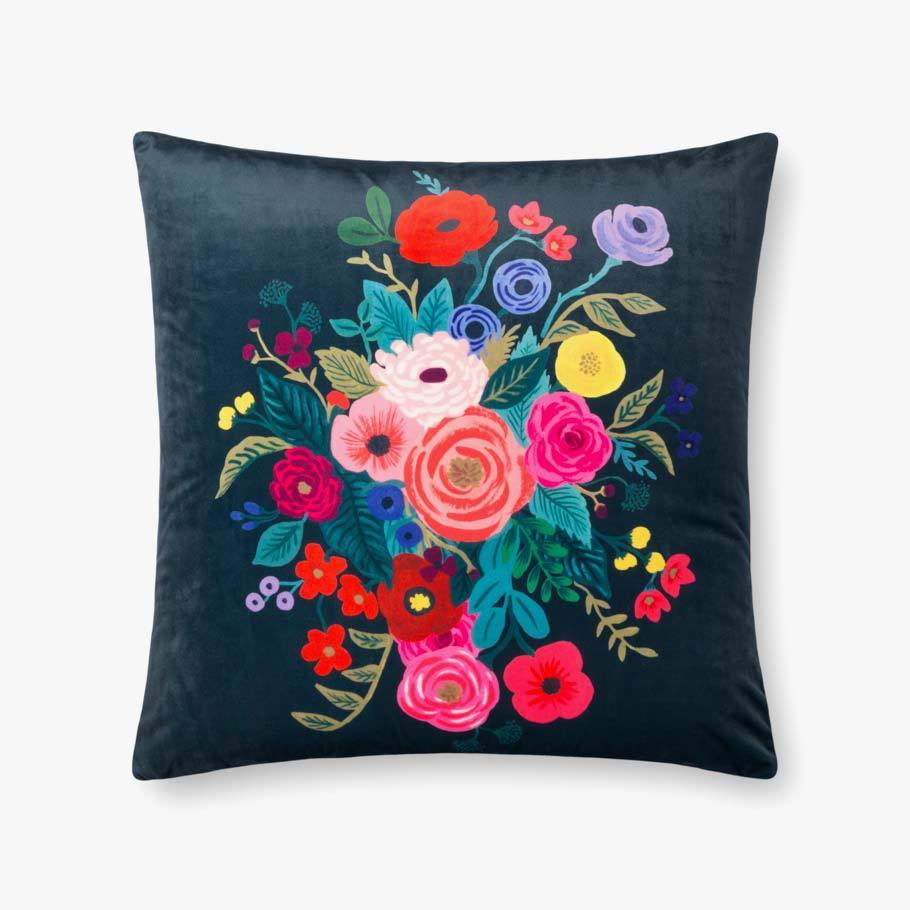 Midnight Center Flower Pillow