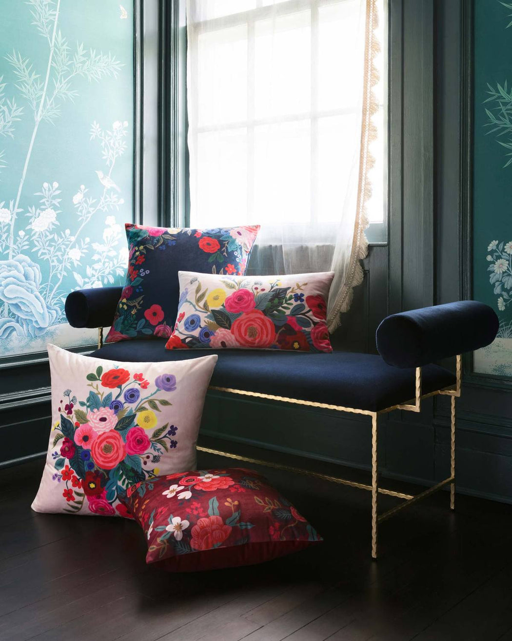 Burgundy Flower Pillow