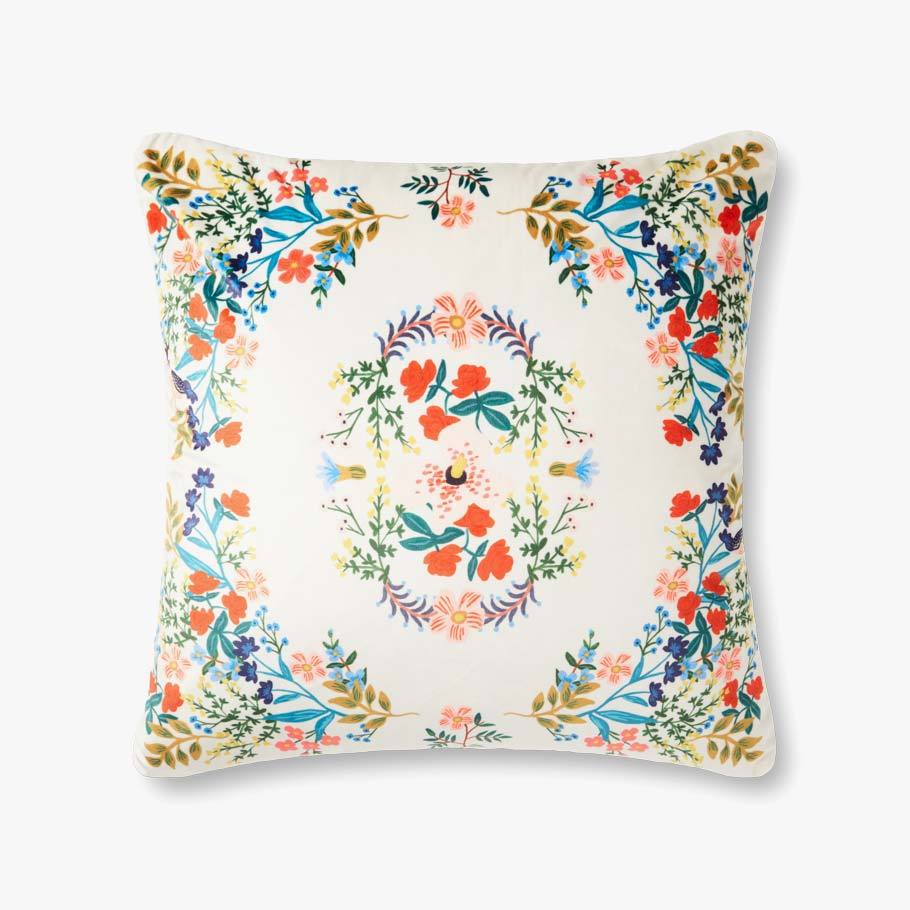 Ivory Antique Floral Pillow