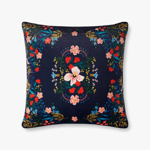 Navy Antique Floral Pillow