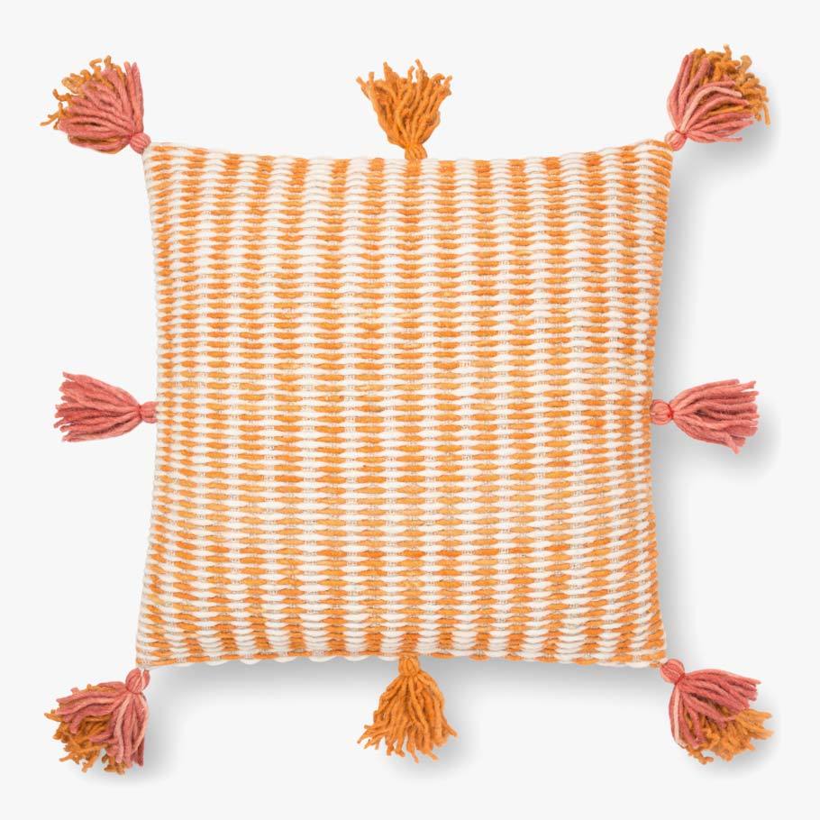 Pink Orange Tassel Pillow