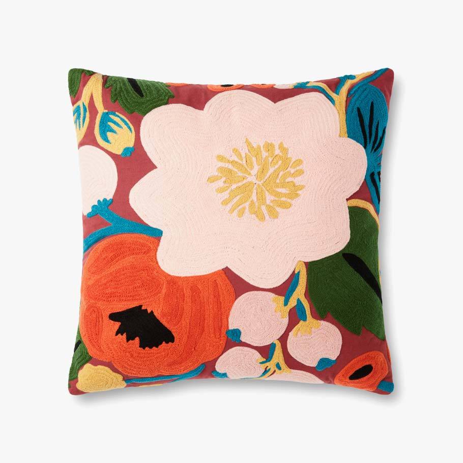 Bold Blush Flower Pillow