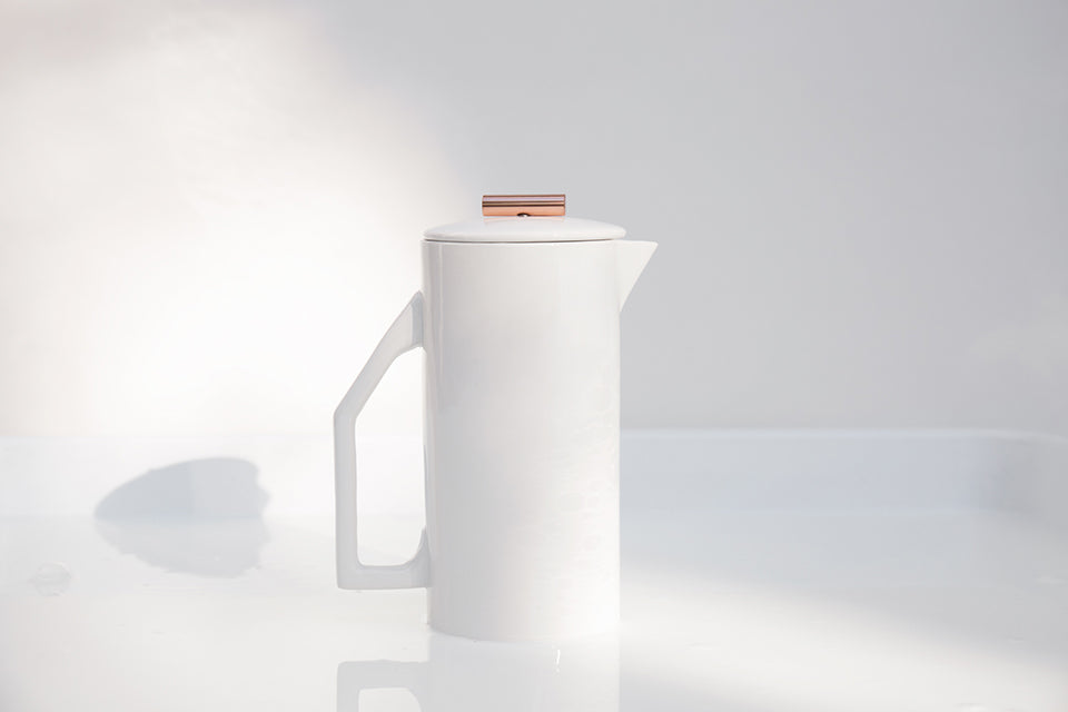 [Sample] Ceramic White French Press | Freeship
