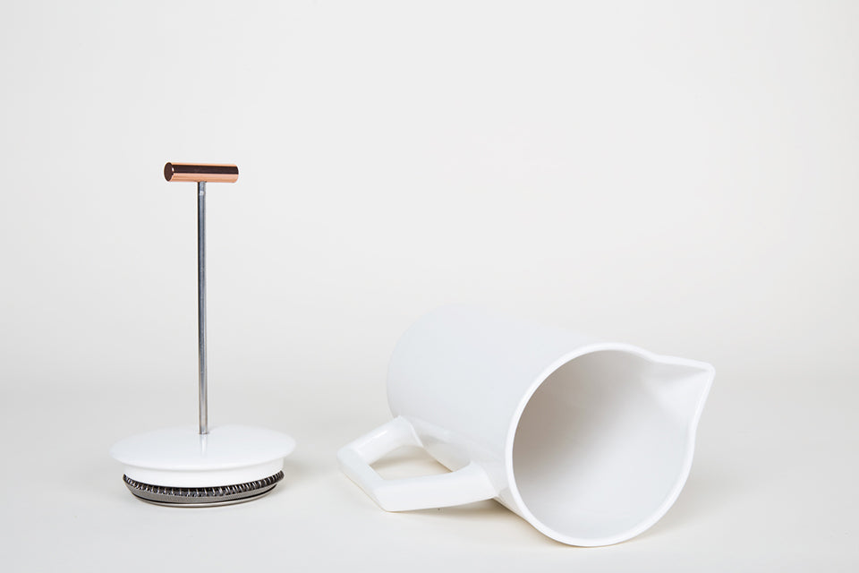 [Sample] Ceramic White French Press | Freeship