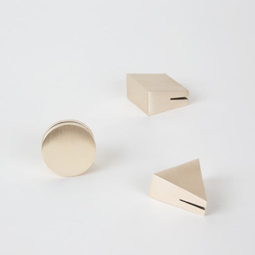 Geo Stand Brass Card Holder (Set of 3)